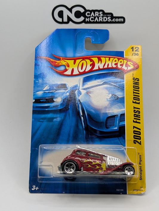 2007 Hot Wheels First Editions 12/36 Straight Pipes Red 12/156 (Soft Corners)