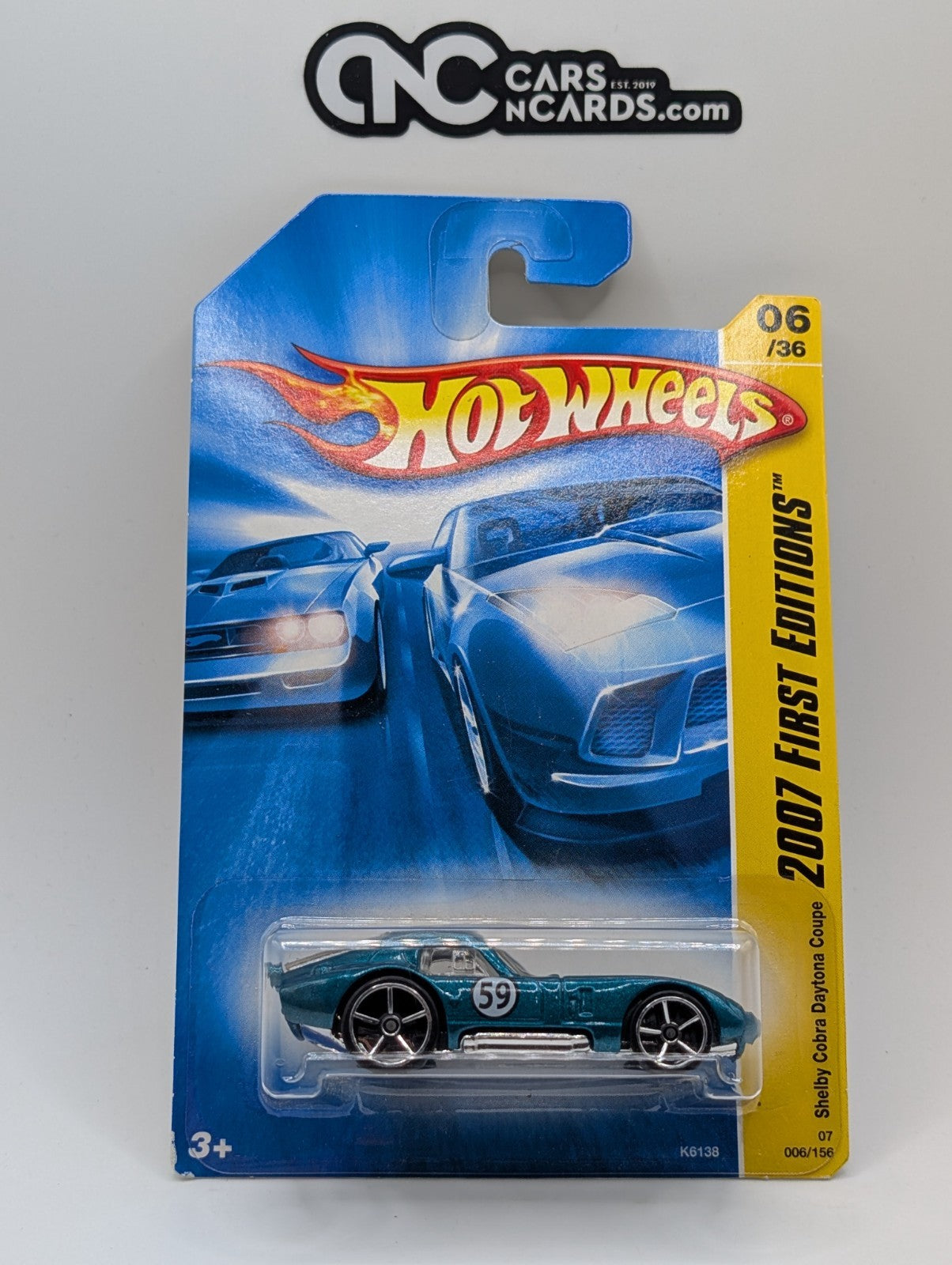 2007 Hot Wheels First Editions Shelby Cobra Daytona Coupe Teal OH5 (Soft Corner)