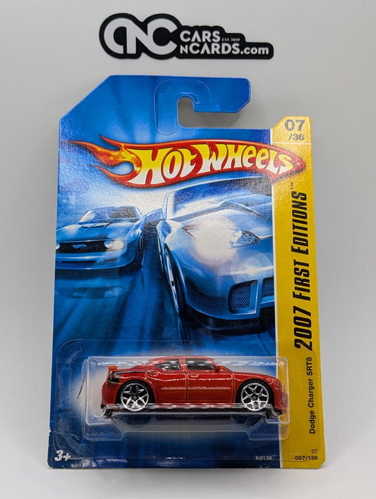 2007 Hot Wheels First Editions 7/36 Dodge Charger SRT8 Red (Card Damage)
