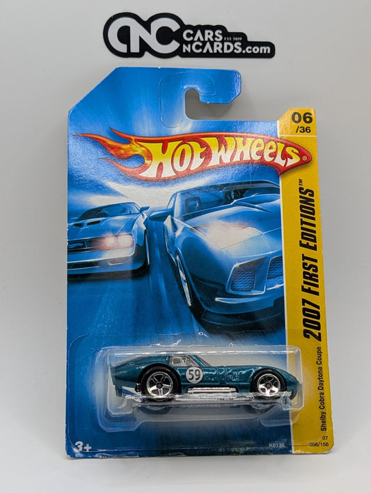 2007 Hot Wheels First Editions Shelby Cobra Daytona Coupe Teal 5SP (Card Damage)