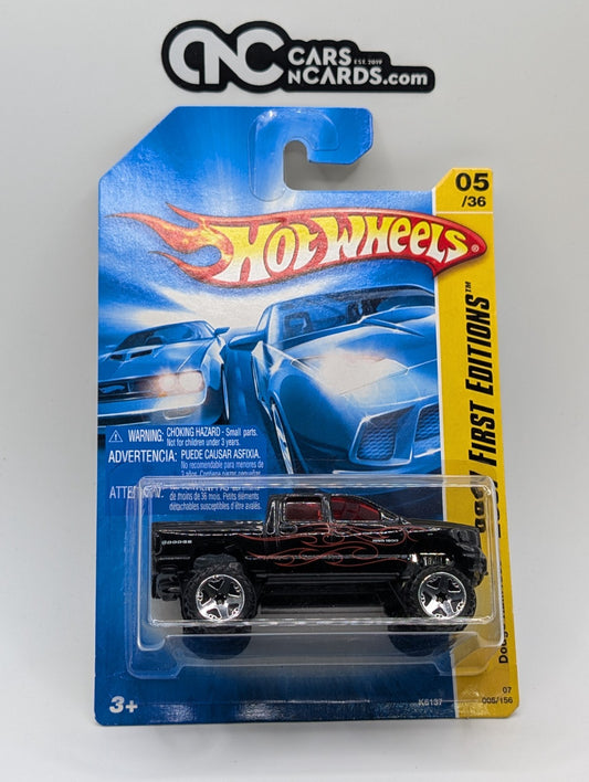 2007 Hot Wheels First Editions 5/36 Dodge Ram 1500 Black 5/156