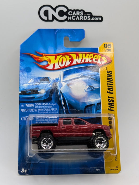 2007 Hot Wheels First Editions 5/36 Dodge Ram 1500 Red 5/156