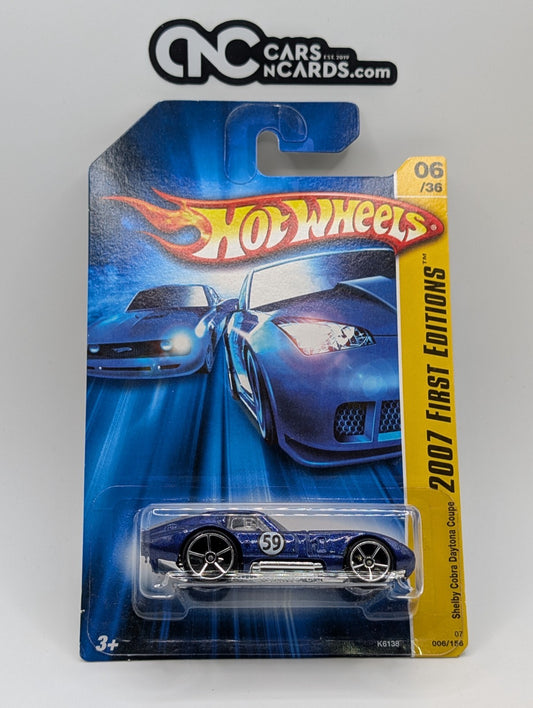 2007 Hot Wheels First Editions 6/36 Shelby Cobra Daytona Coupe Blue 6/156