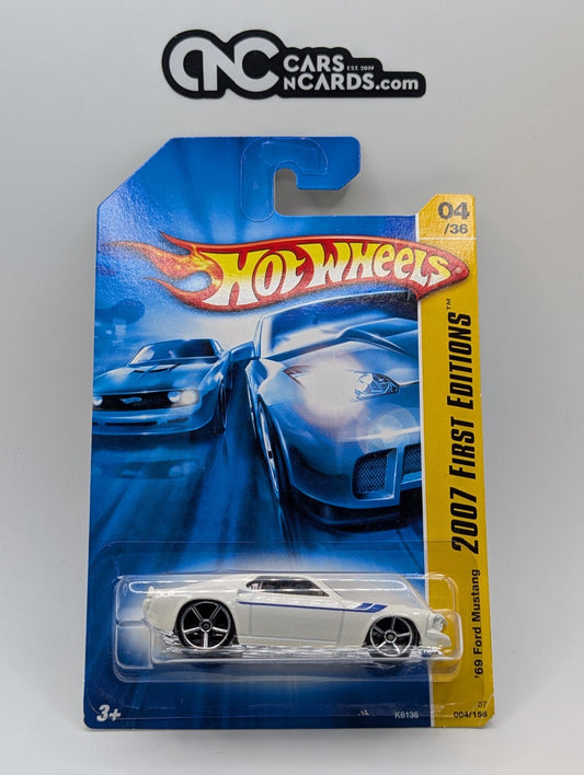2007 Hot Wheels First Editions '69 Ford Mustang White OH5 4/156 (Soft Corners)