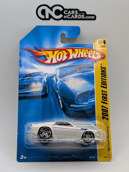 2007 Hot Wheels First Editions 4/36 '69 Ford Mustang White PR5 4/156