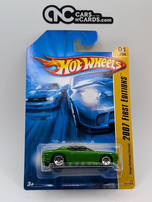 2007 Hot Wheels First Editions 1/36 Dodge Challenger Concept Green 1/156