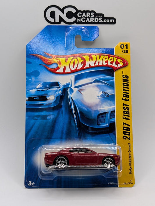 2007 Hot Wheels First Editions 1/36 Dodge Challenger Concept Red (Soft Corners)