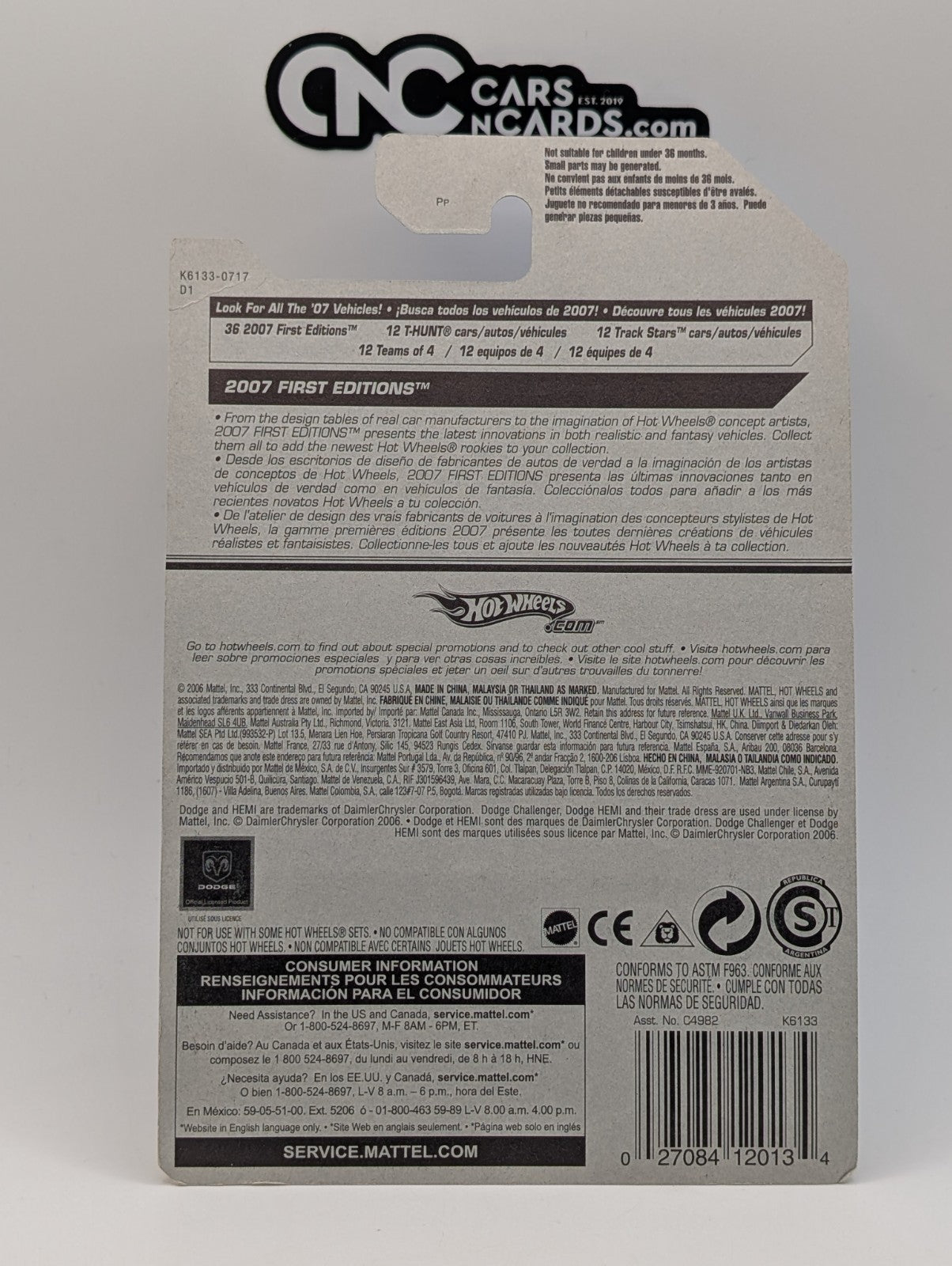 2007 Hot Wheels First Editions 1/36 Dodge Challenger Concept Red (Soft Corners)