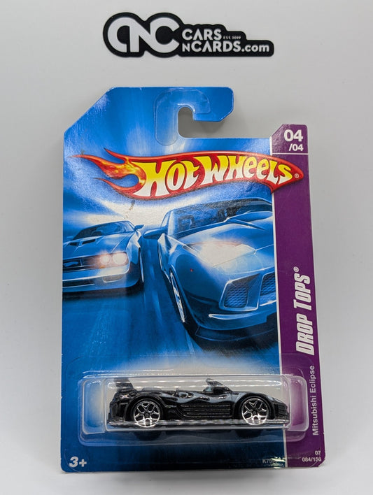 2007 Hot Wheels Drop Tops 4/4 Mitsubishi Eclipse Black 84/156 (Soft Corners)