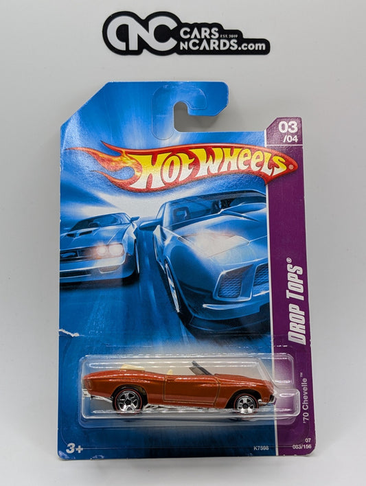 2007 Hot Wheels Drop Tops 3/4 '70 Chevelle Orange 83/156 (Card Damage)