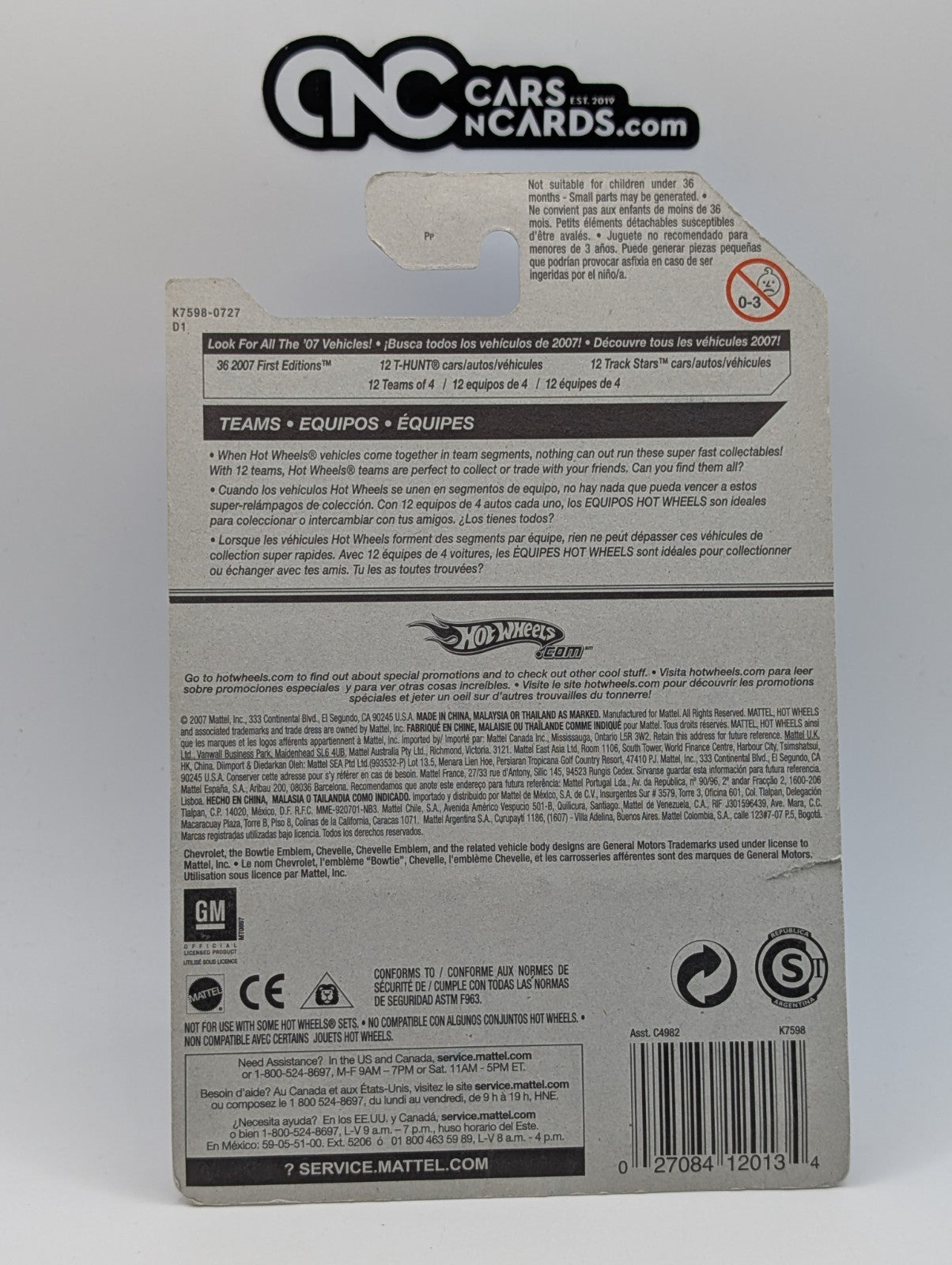 2007 Hot Wheels Drop Tops 3/4 '70 Chevelle Orange 83/156 (Card Damage)
