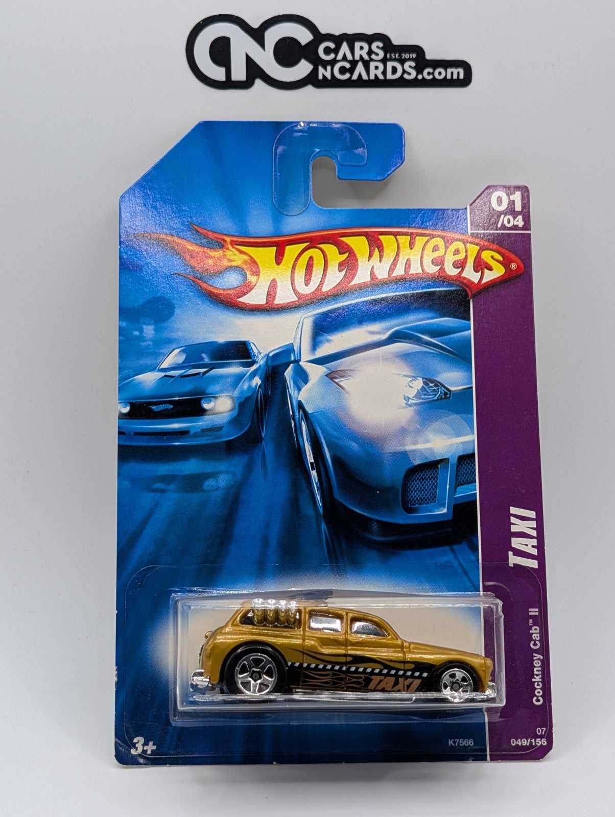 2007 Hot Wheels Taxi 1/4 Cockney Cab II Gold 49/156 (Soft Corners)