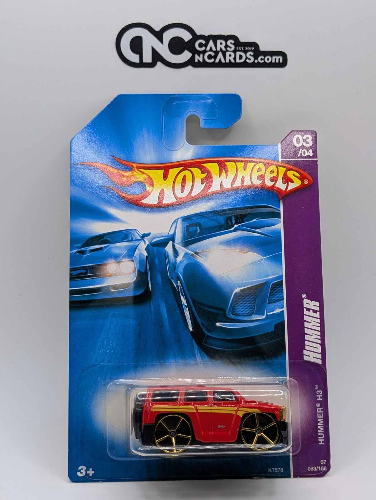 2007 Hot Wheels Hummer 3/4 Hummer H3 Red 63/156 (Soft Corners)