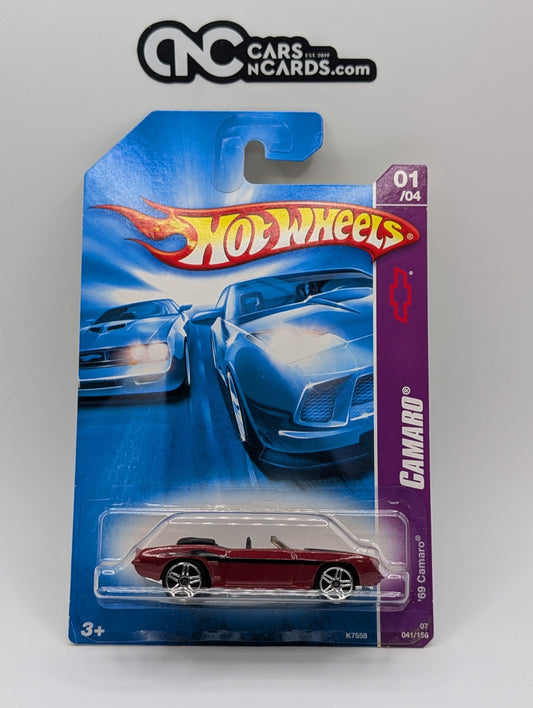 2007 Hot Wheels Camaro 1/4 '69 Camaro Convertible Red PR5 (Soft Corners)