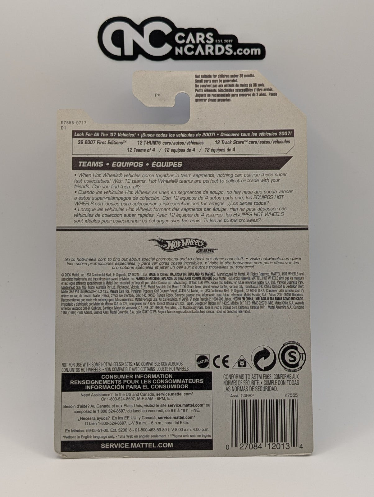 2007 Hot Wheels Pop-Offs 2/4 Hyperliner Black 38/156 (Soft Corners)