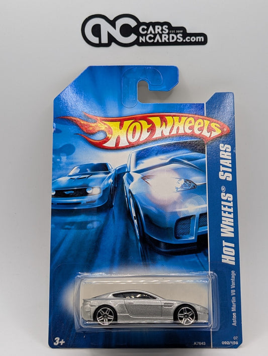 2007 Hot Wheels All Stars Aston Martin V8 Vantage Silver 92/156