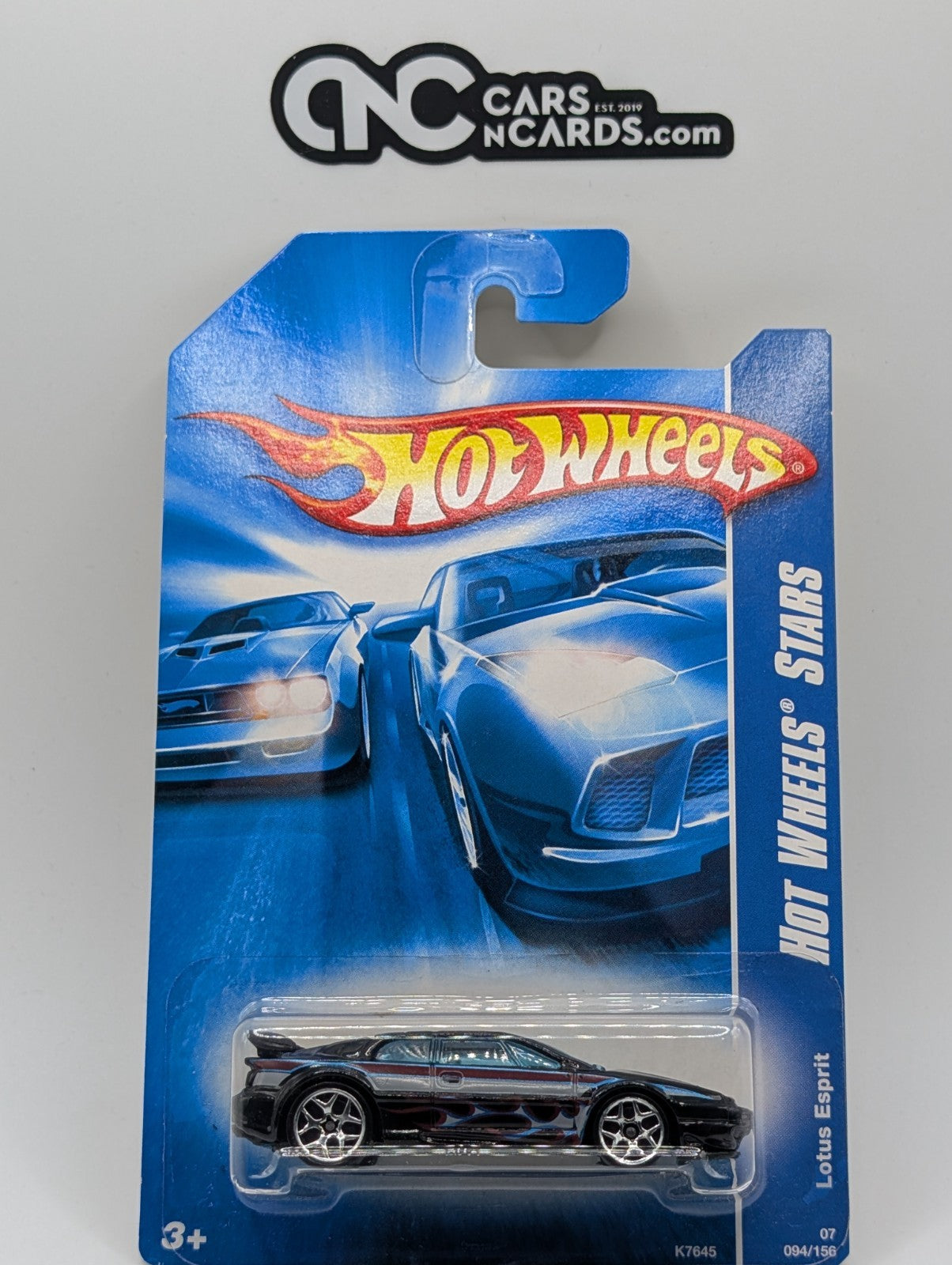 2007 Hot Wheels All Stars Lotus Esprit Black 94/156 (Card Damage)