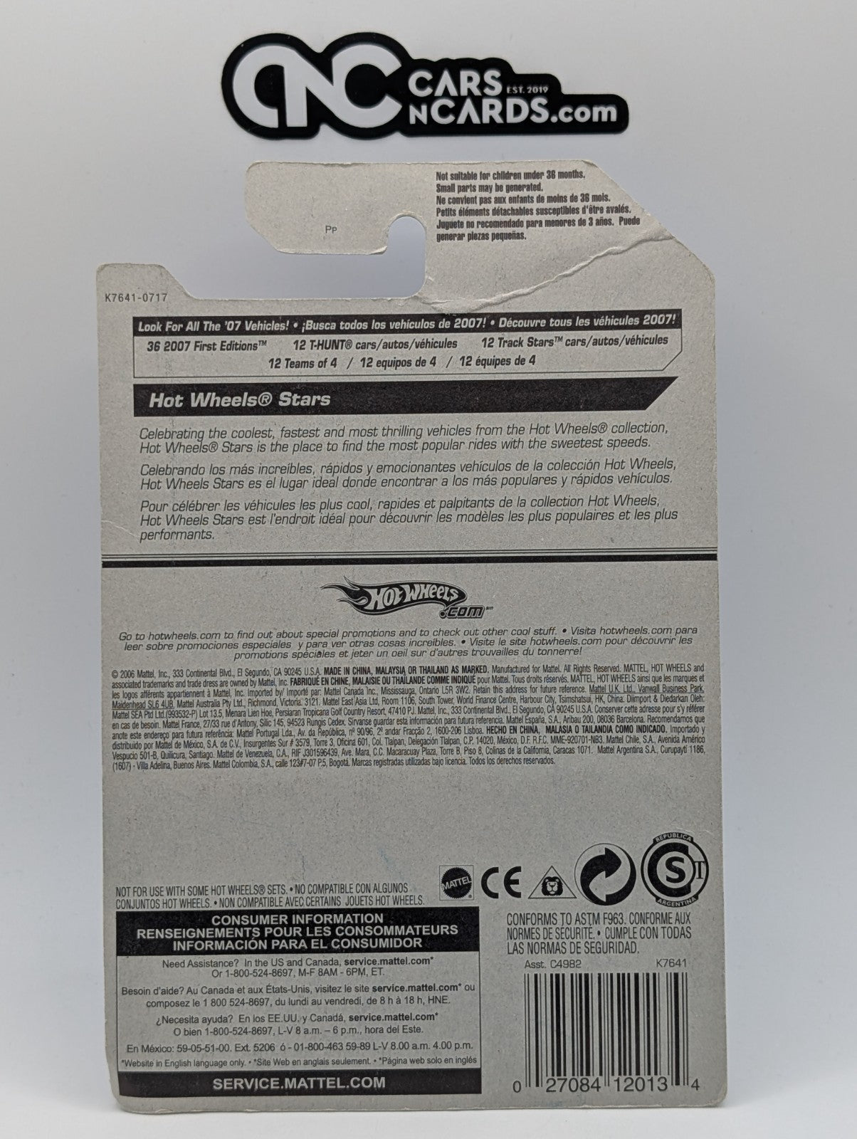 2007 Hot Wheels All Stars Rocket Box Purple 90/156 (Card Damage)