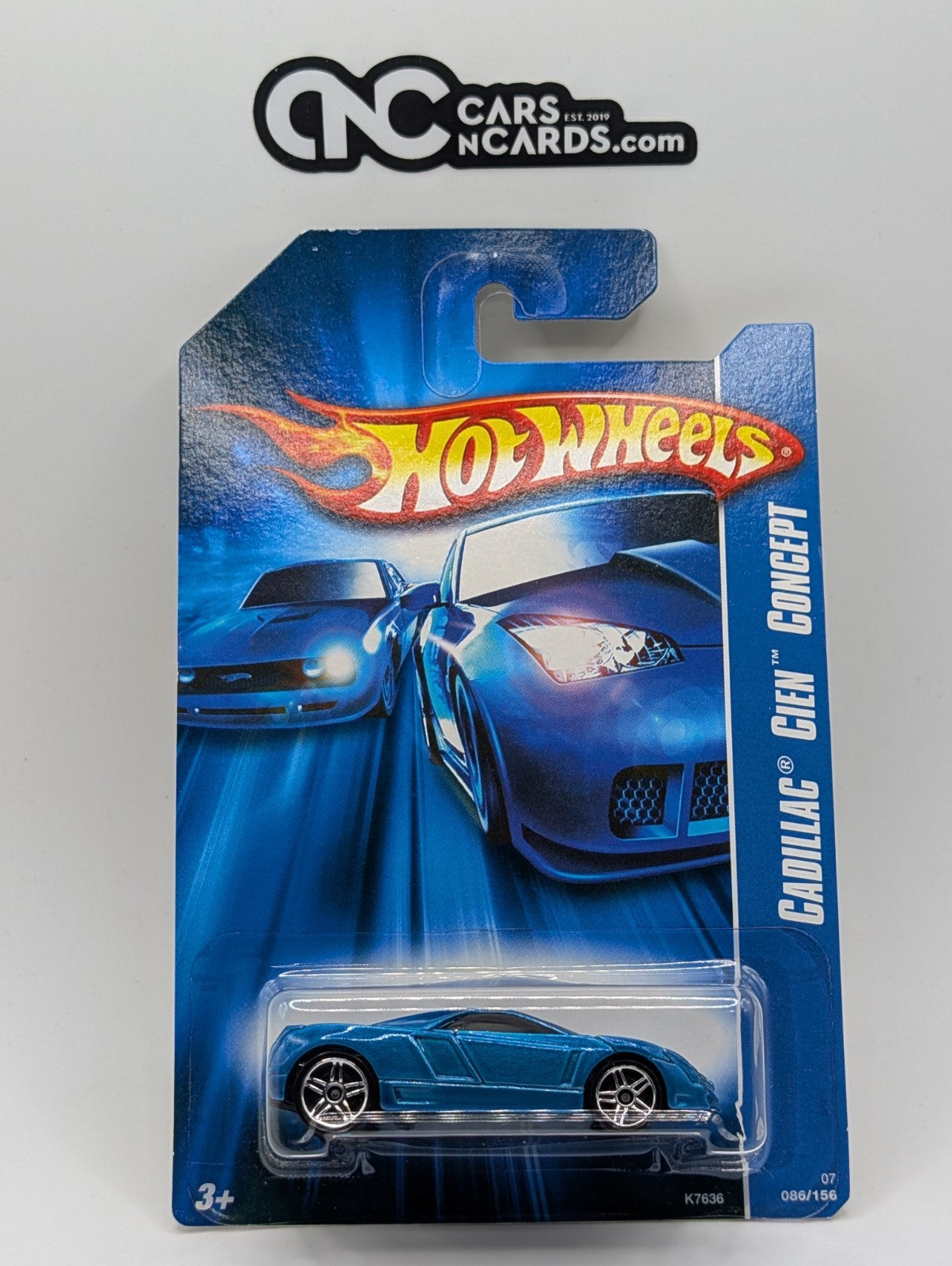 2007 Hot Wheels All Stars Cadillac Cien Concept Blue 86/156