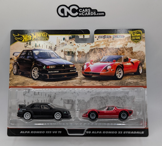 2025 Hot Wheels Premium Car Culture 2 Pack Alfa Romeo 155 V6 TI & 33 Stradale