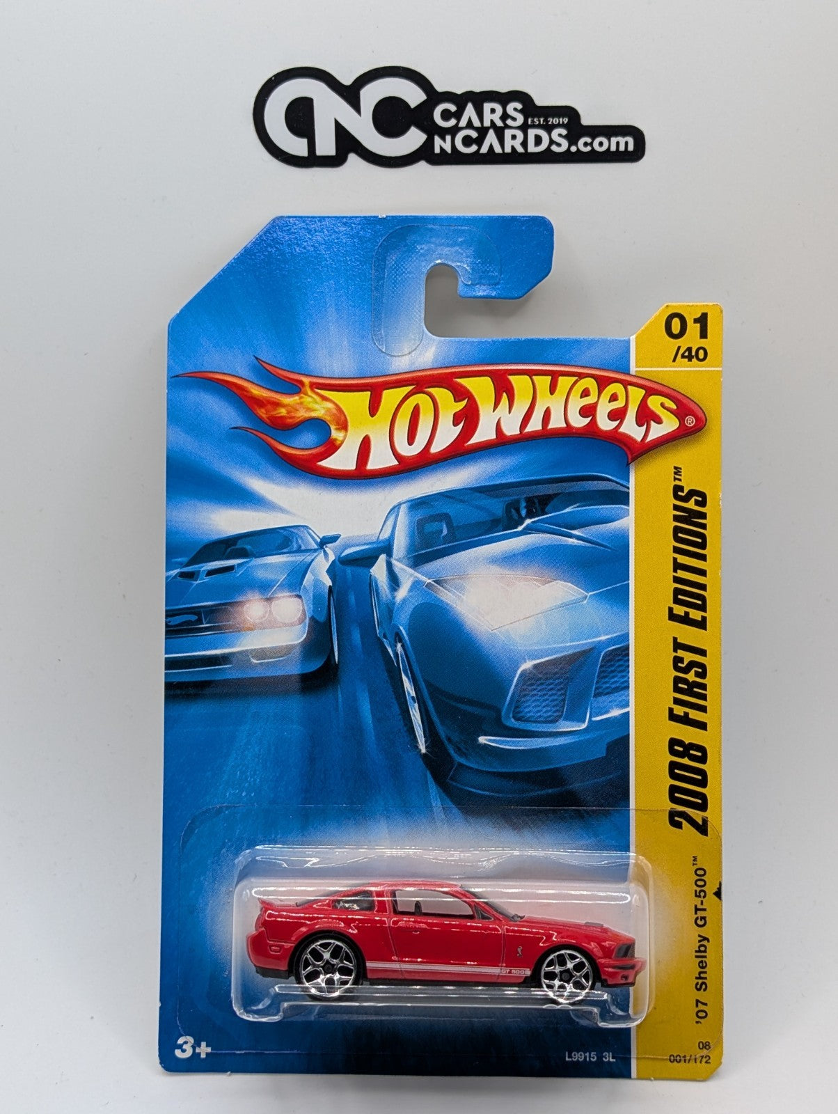2008 Hot Wheels First Editions 1/40 '07 Shelby GT-500 Red 1/172 (Soft Corners)