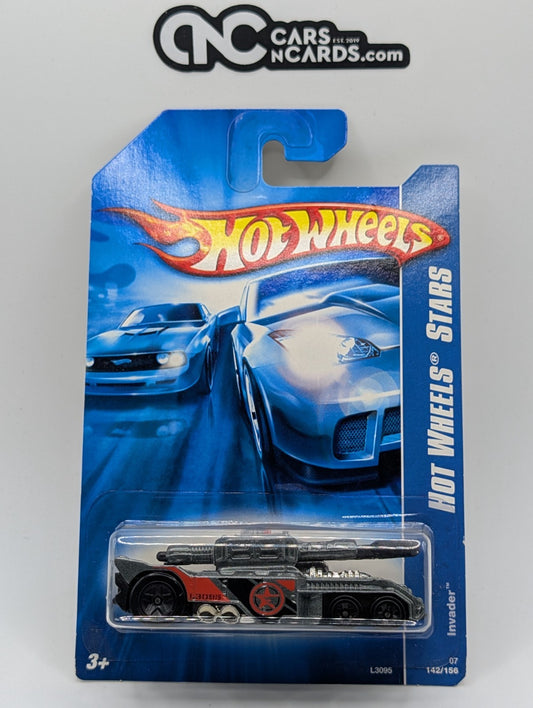 2007 Hot Wheels All Stars Invader Tank Silver 142/156