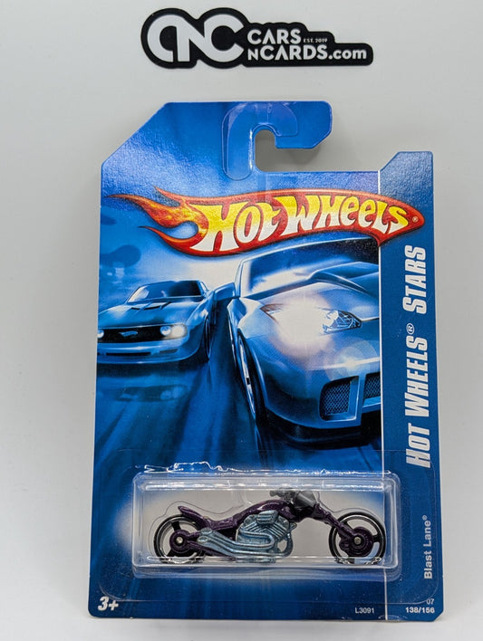 2007 Hot Wheels All Stars Blast Lane Purple Chopper 138/156 (Rough Edges)