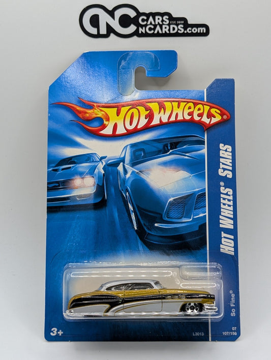 2007 Hot Wheels All Stars So Fine Gold 107/156 (Card Crease)