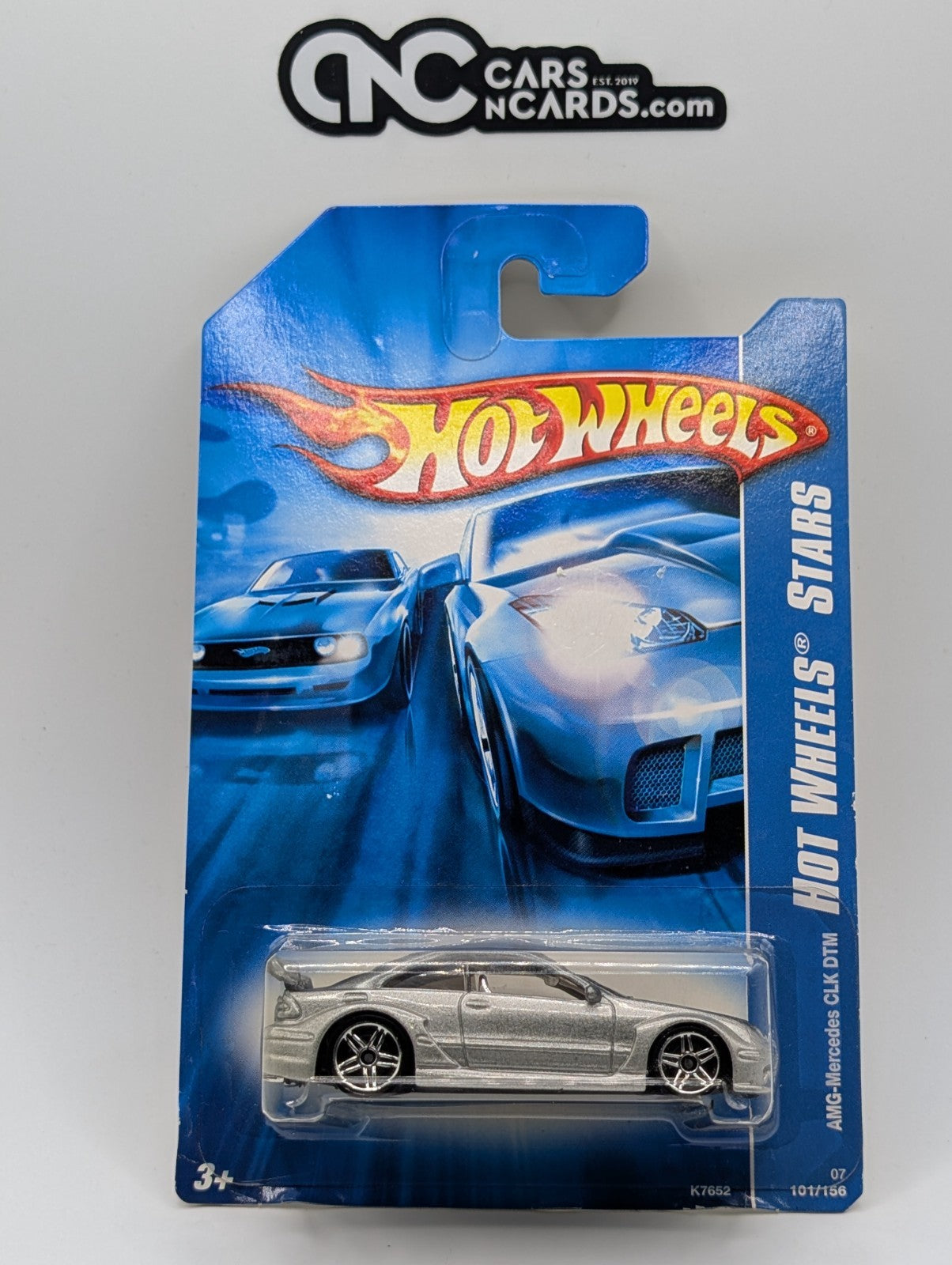 2007 Hot Wheels All Stars AMG Mercedes CLK DTM Silver 101/156 (Card Damage)