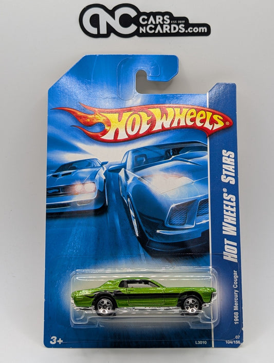 2007 Hot Wheels All Stars 1968 Mercury Cougar Green 104/156 (Card Damage)