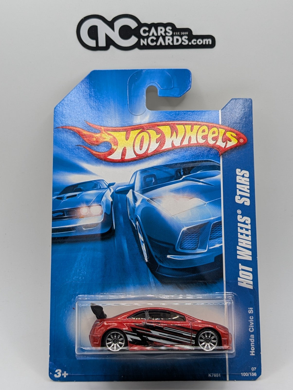 2007 Hot Wheels All Stars Honda Civic Si Red 100/156 (Soft Corners)
