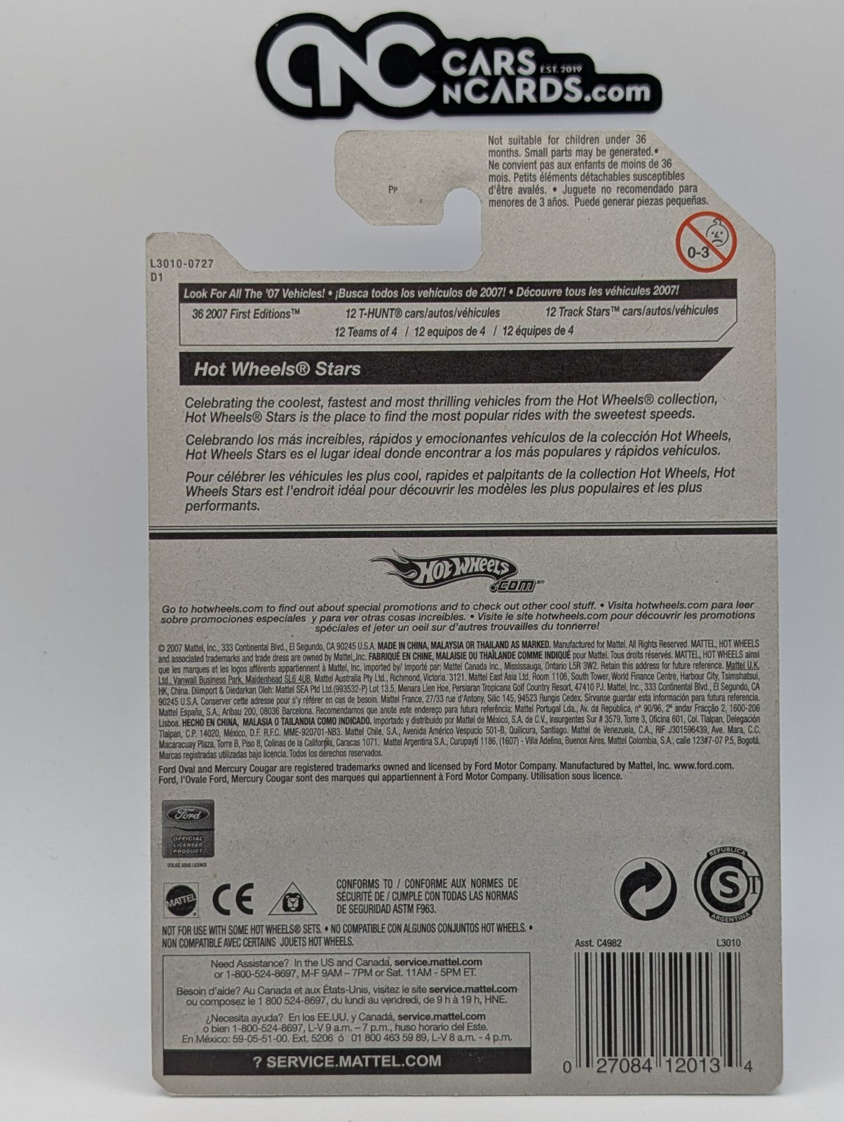 2007 Hot Wheels All Stars 1968 Mercury Cougar Black 104/156