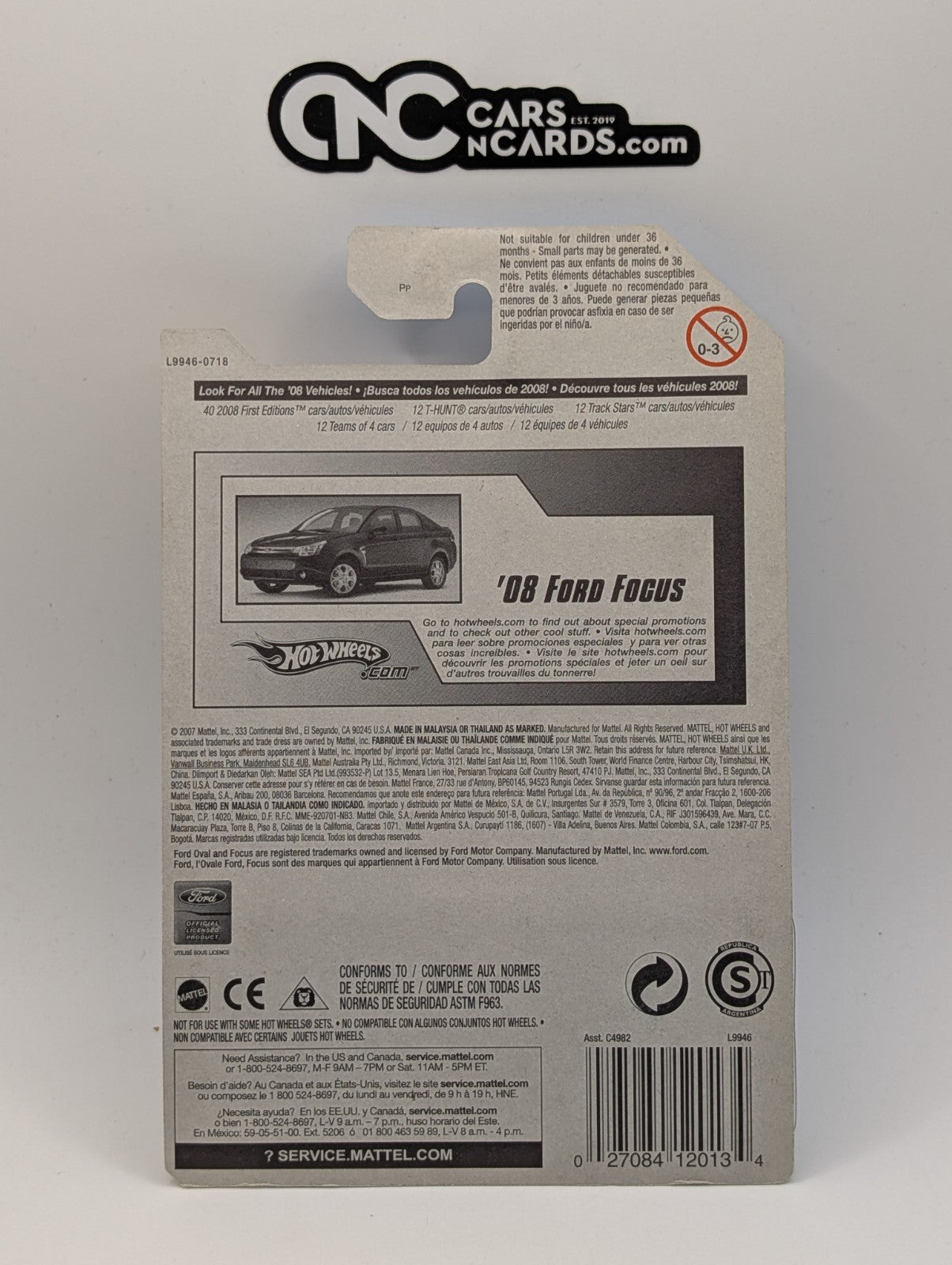 2008 Hot Wheels First Editions 31/40 '08 Ford Focus Blue 31/172 (Soft Corners)