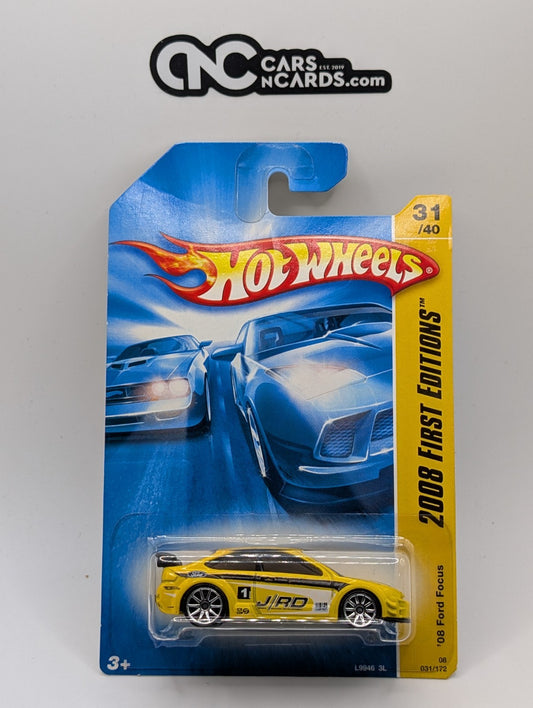 2008 Hot Wheels First Editions 31/40 '08 Ford Focus Yellow 31/172 (Card Damage)