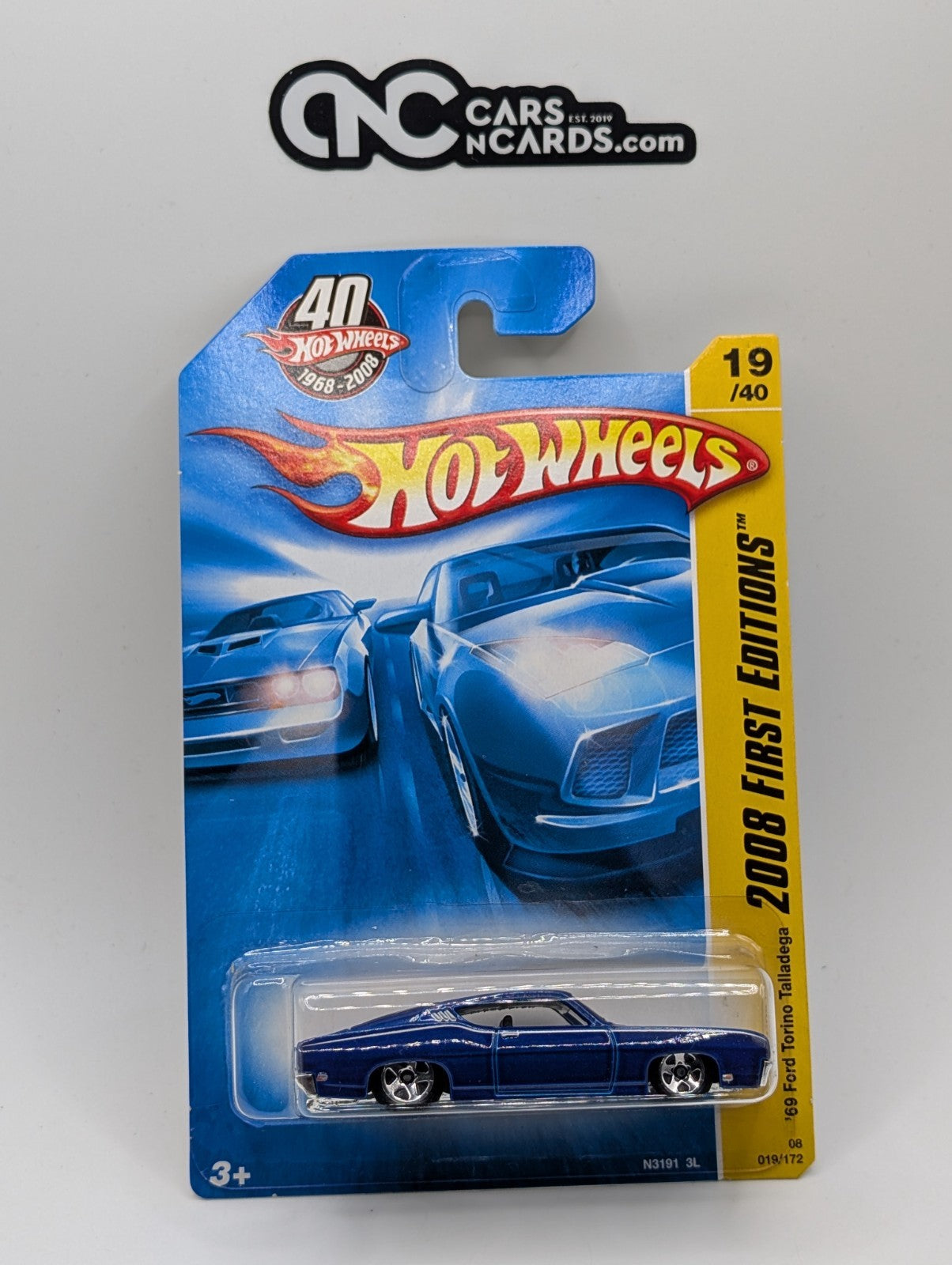 2008 Hot Wheels First Editions 19/40 '69 Ford Torino Talladega Blue (Creased)