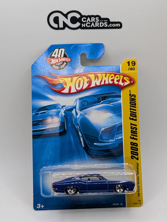 2008 Hot Wheels First Editions 19/40 '69 Ford Torino Talladega Blue (Creased)
