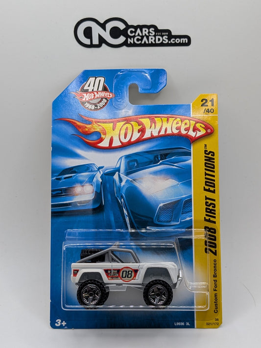 2008 Hot Wheels First Editions 21/40 Custom Ford Bronco White 21/172