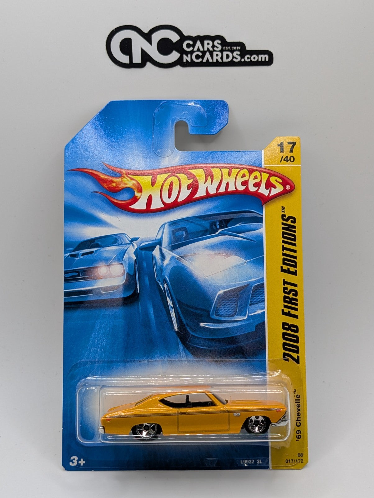 2008 Hot Wheels First Editions 17/40 '69 Chevelle Yellow 17/172 (Soft Corners)