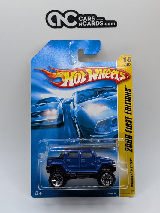 2008 Hot Wheels First Editions 15/40 Hummer H2 SUT Blue 15/172 (Soft Corners)
