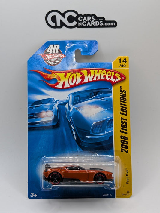 2008 Hot Wheels First Editions 14/40 Fast Fish Orange 14/172 (Soft Corners)