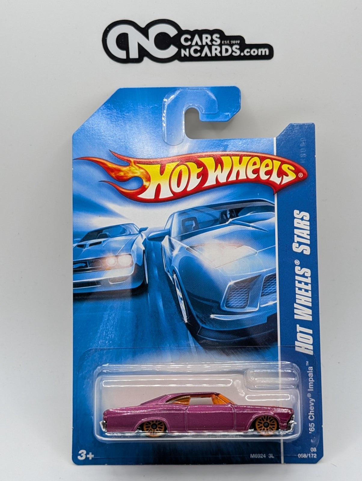 2008 Hot Wheels All Stars 18/36 '65 Chevy Impala Magenta No Tampo ERROR