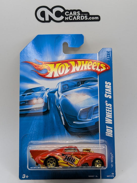2008 Hot Wheels All Stars 21/36 '41 Willys Red 61/172 (Soft Corners)