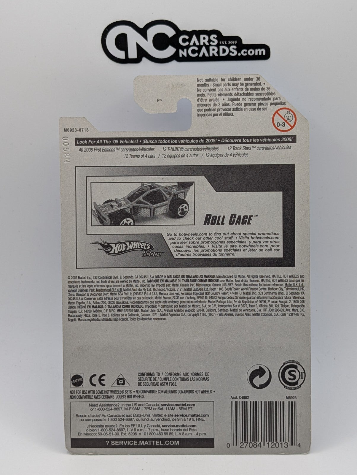 2008 Hot Wheels All Stars 17/36 Roll Cage Gray 57/172 (Hook Crease)