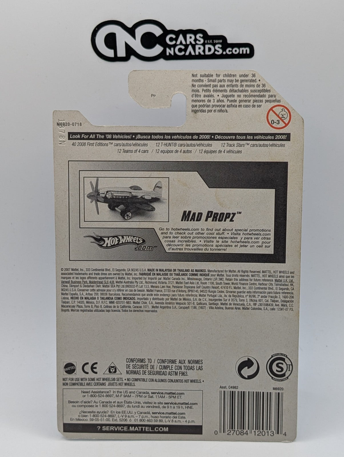 2008 Hot Wheels All Stars 14/36 Mad Propz Black 54/172 (Soft Corners)