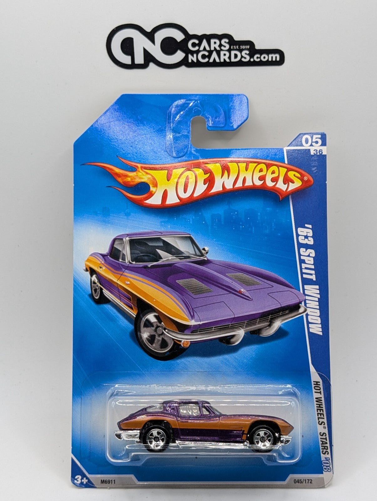 2008 Hot Wheels All Stars 5/36 '63 Split Window Corvette Purple 45/172