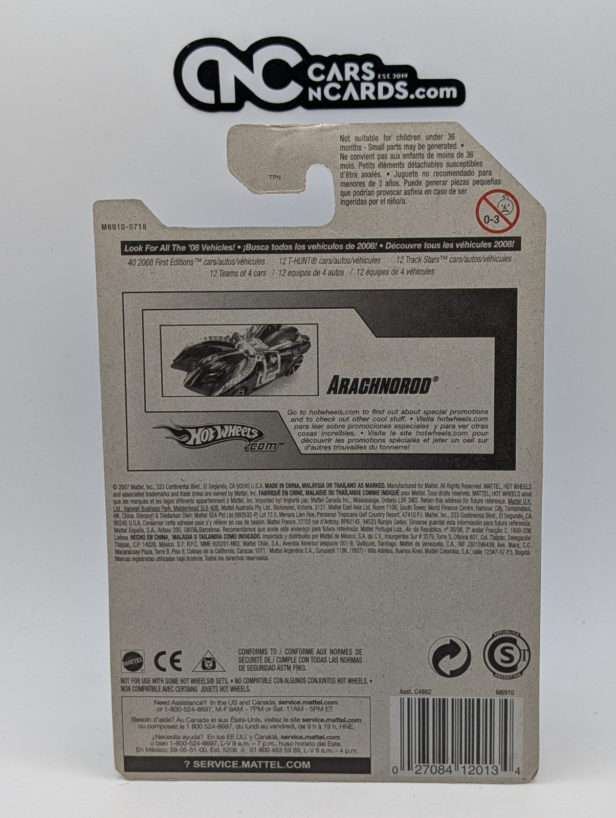 2008 Hot Wheels All Stars 4/36 Arachnorod Green 44/172 (Card Damage)