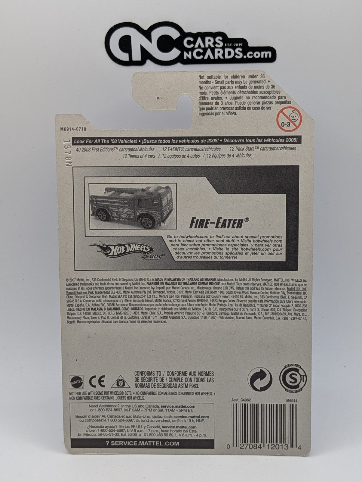 2008 Hot Wheels All Stars 8/36 Fire-Eater Fire Truck 48/172 (Soft Corners)