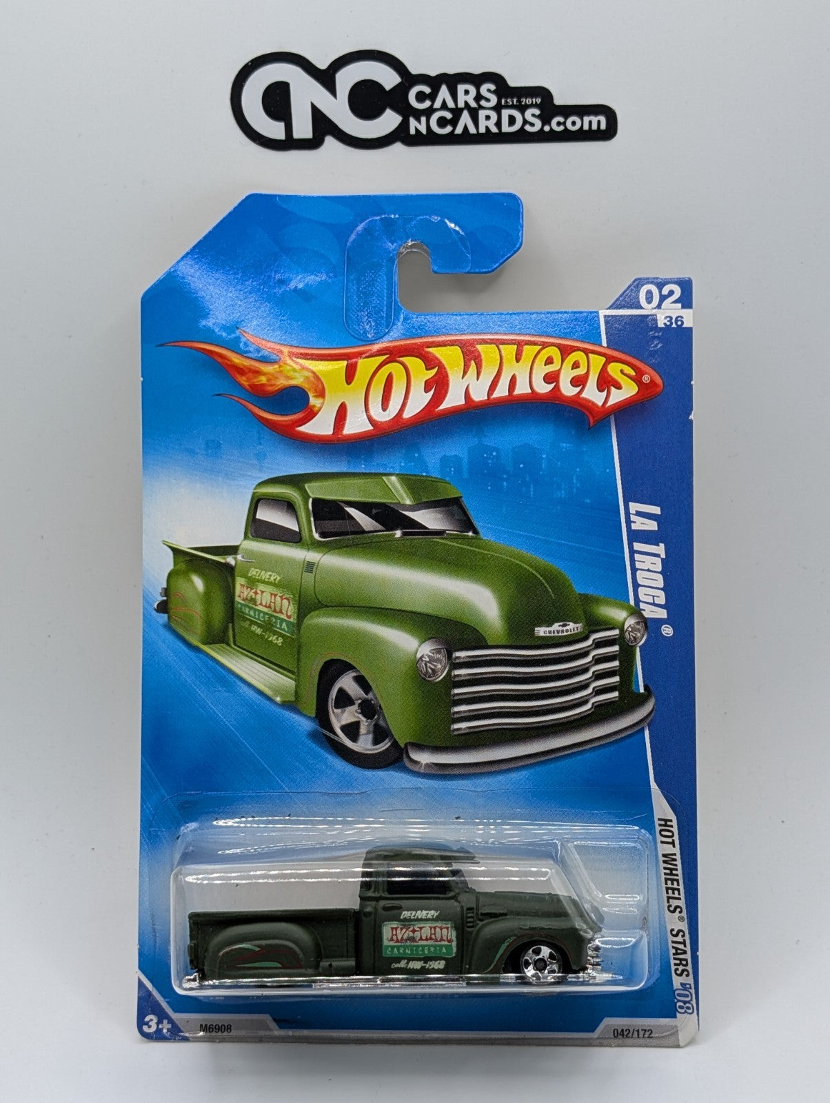 2008 Hot Wheels All Stars 2/36 La Troca Green 42/172 (Card Crease)