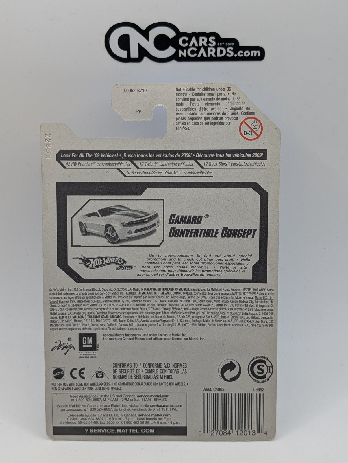 2008 Hot Wheels First Editions 37/40 Camaro Convertible Concept White 37/172