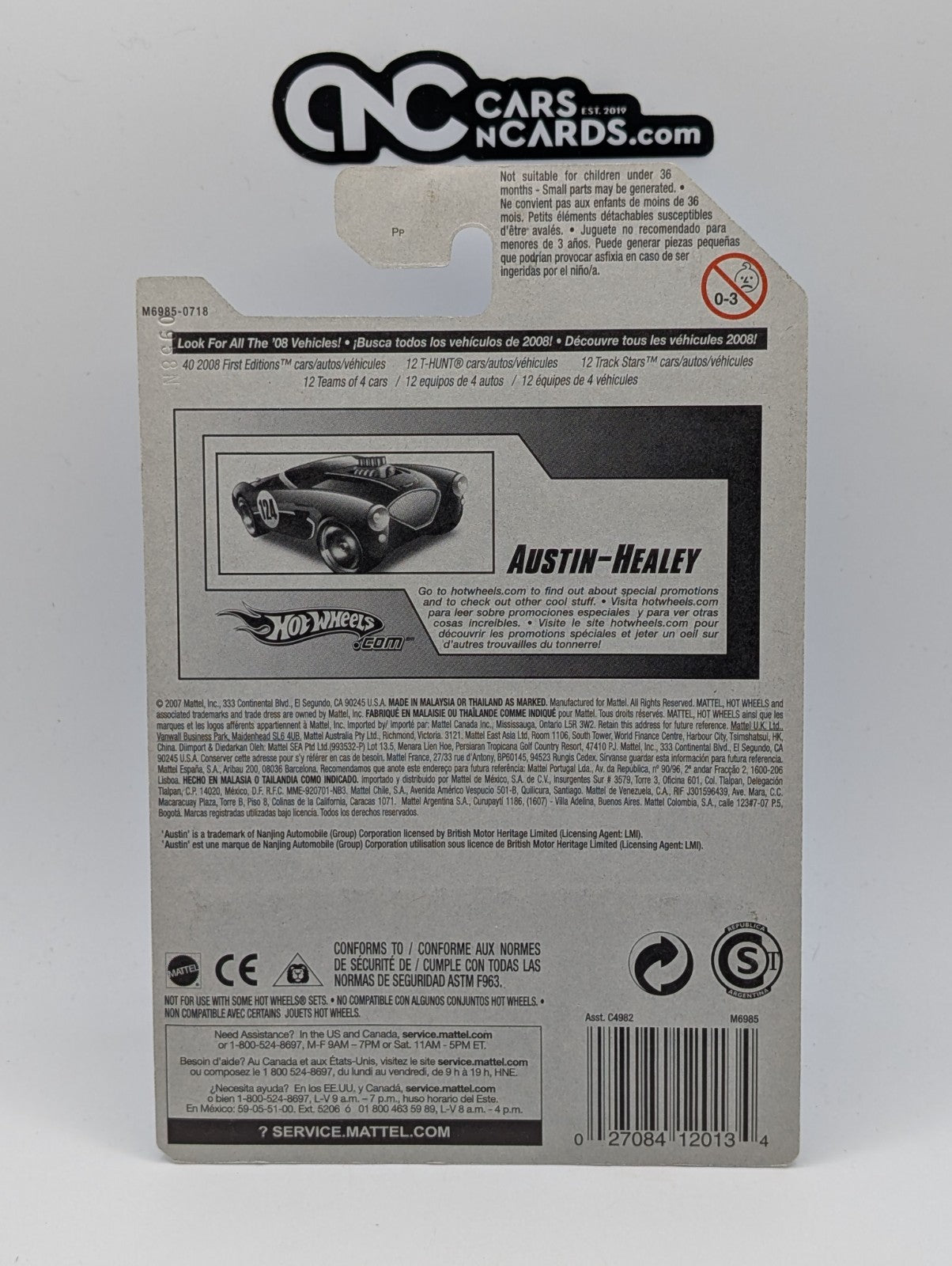 2008 Hot Wheels Stars Austin-Healey Gray 83/172 (Soft Corners)
